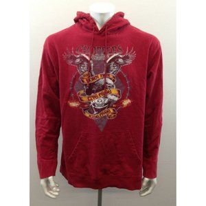 XL Choppers Culture Men's Born Free Live Free Ride Free Red Graphic Hoodie